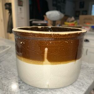 Vintage 3/4 Gallon 3 Quart Stoneware Crock Country Farmhouse Decor